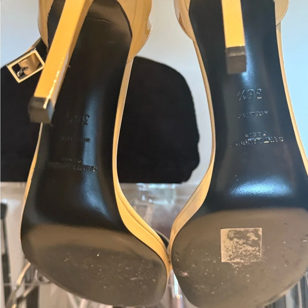 Saint Laurent Beige Ankle-Strap Leather Heels - Picture 4 of 4